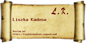Liszka Kadosa névjegykártya